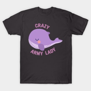 BTS tinytan whale crazy army lady T-Shirt